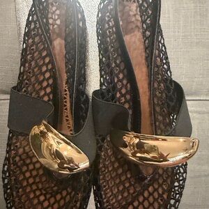 Elegant Black and Gold Women's Shoes